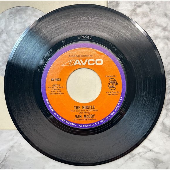 Van McCoy The Hustle / Hey Girl Come and Get It 45 Disco Boogie 1975 Avco 4653 - Picture 4 of 6